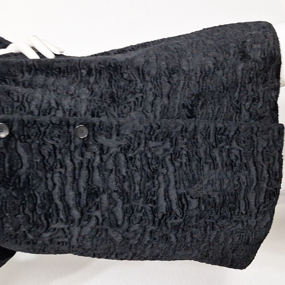 Siena Studio Vintage Black Quiet Luxury Embossed Velour Velvet Coat Size 10 - Picture 3 of 14